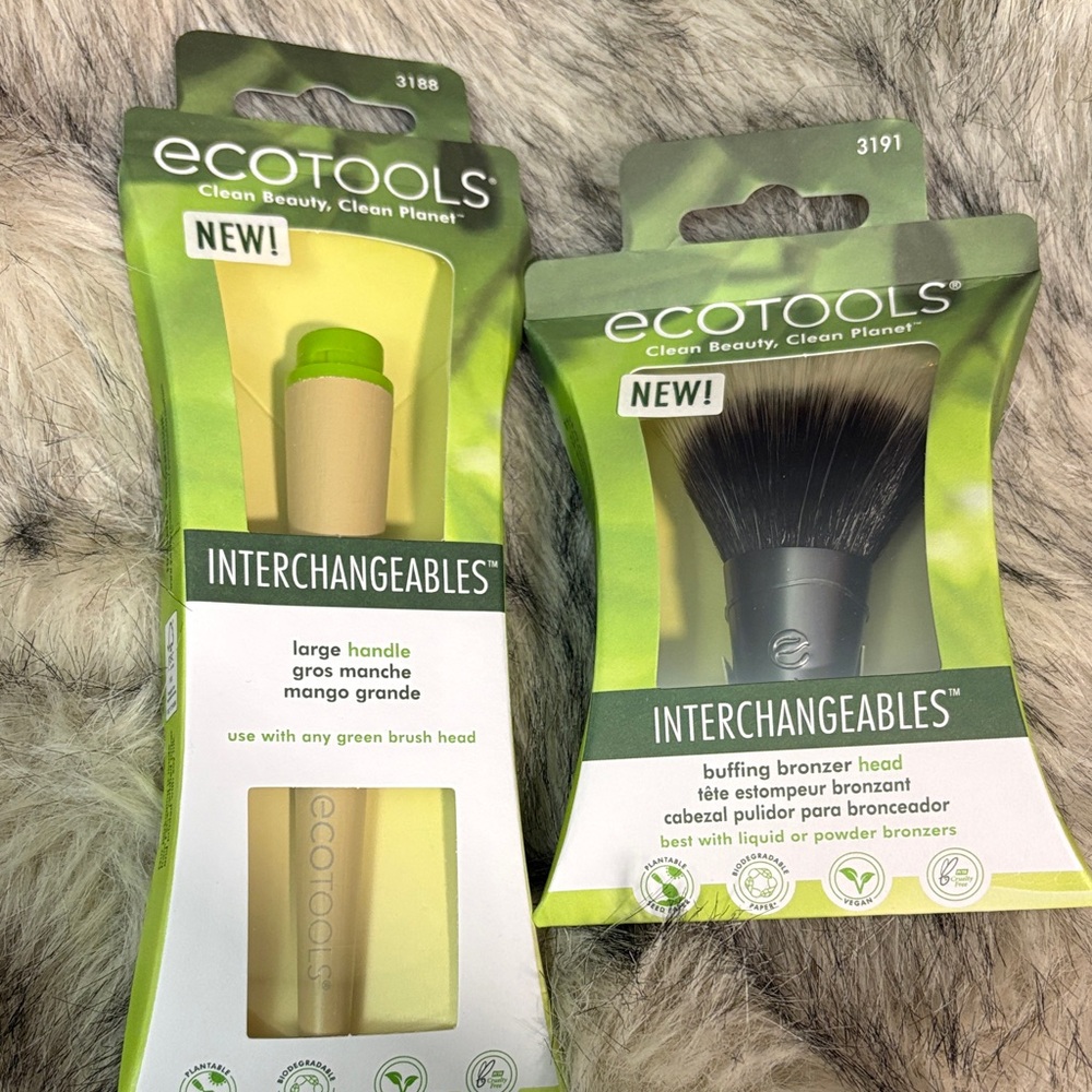 EcoTools Interchangeables Brush Set with Large Handle and Buffing Bronzer Head